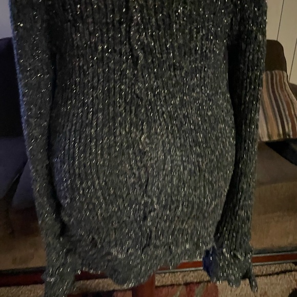 New W/ Tags~Black/Silver Laseine Sweater - Picture 12 of 16